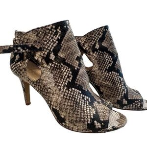 Vince Camuto Brown Black Leather Stiletto Heels, sz. 9 1/2